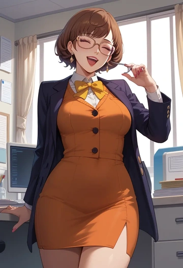 persona,kuma_(persona_4),OL, glasses,  - AI generated anime art