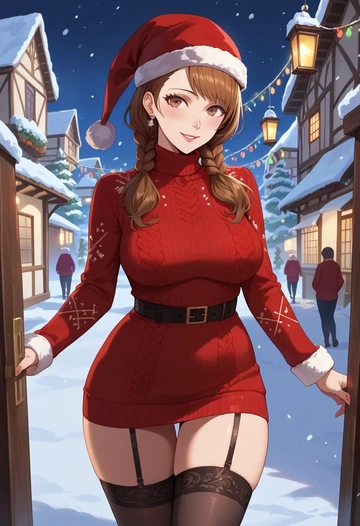 persona,kuma_(persona_4),sweater,stockings,Thigh garters  - AI generated anime art