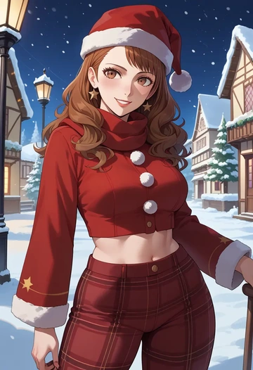 persona,kuma_(persona_4),Christmas,plaid trousers  - AI generated anime art