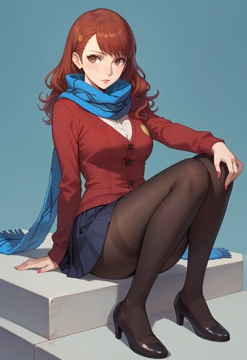 persona,kuma_(persona_4),winter,student uniform,cardigan  - AI generated anime art