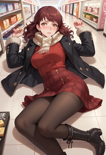 persona,kuma_(persona_4),winter,student uniform,fur-collared jacket  - AI generated anime art