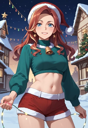 kantai_collection,kumano_(kancolle),Christmas,red velvet shorts  - AI generated anime art