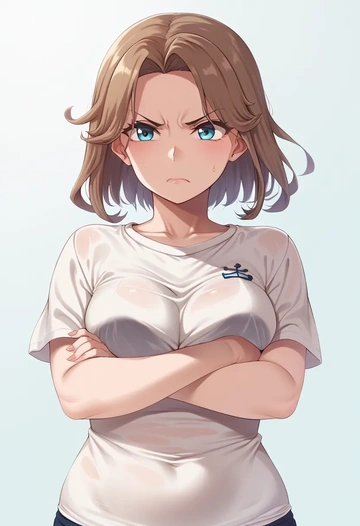 kantai_collection,kumano_(kancolle),running shirt,shorts,sneakers  - AI generated anime art