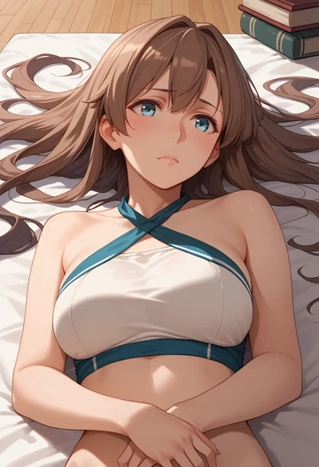 kantai_collection,kumano_(kancolle),halter top,track pants  - AI generated anime art