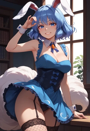 touhou,kumoi_ichirin,bunny girl, sexy,stockings  - AI generated anime art