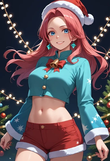 touhou,kumoi_ichirin,Christmas,red velvet shorts  - AI generated anime art