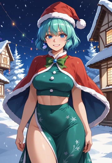 touhou,kumoi_ichirin,Christmas,dress  - AI generated anime art