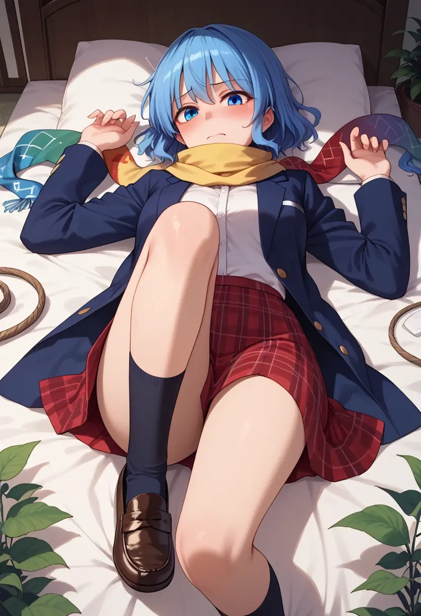 touhou,kumoi_ichirin,winter,student uniform,plaid skirt  - 