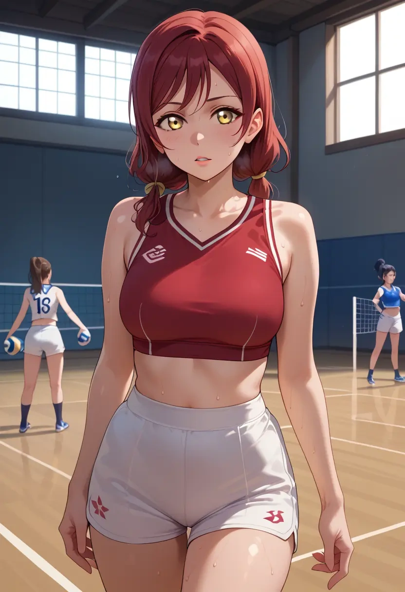 love_live!,kunikida_hanamaru,volleyball uniform  - 