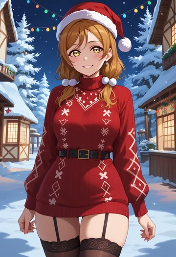 love_live!,kunikida_hanamaru,sweater,stockings,Thigh garters  - AI generated anime art