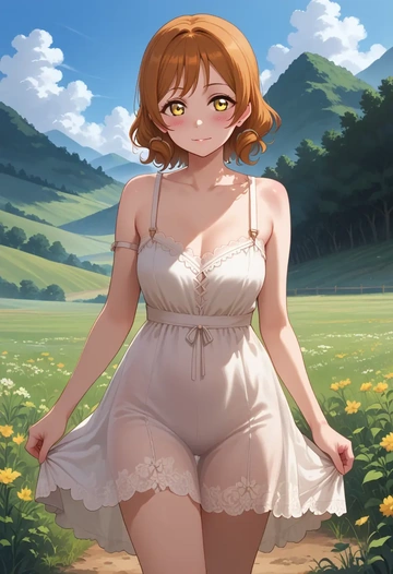 love_live!,kunikida_hanamaru,silk slip dress  - AI generated anime art