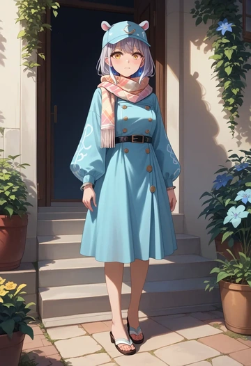 hololive,kureiji_ollie,spring,elegant woman,bodycon dress  - AI generated anime art