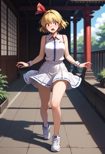 touhou,kurodani_yamame,tennis skirt  - AI generated anime art