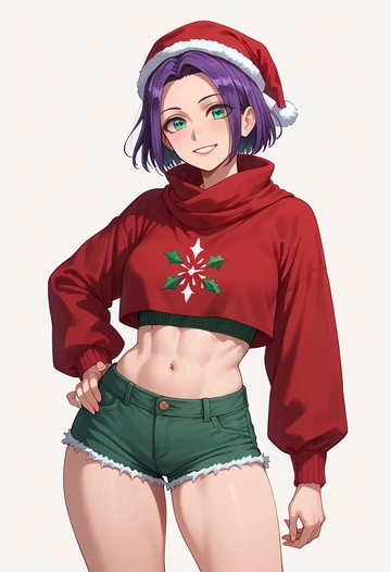 watashi_ga_motenai_no_wa_dou_kangaetemo_omaera_ga_warui!,kuroki_tomoko,Christmas,red velvet shorts  - AI generated anime art