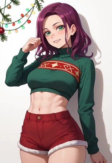 watashi_ga_motenai_no_wa_dou_kangaetemo_omaera_ga_warui!,kuroki_tomoko,Christmas,red velvet shorts  - AI generated anime art