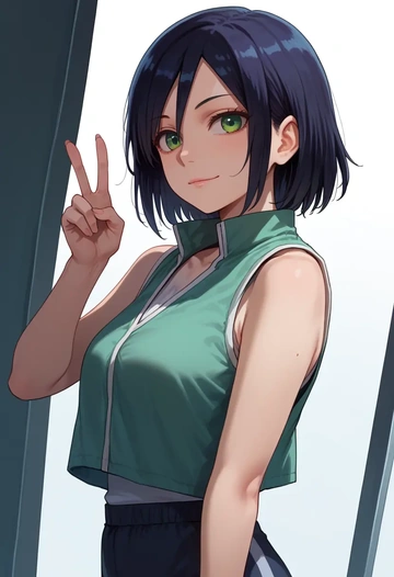 watashi_ga_motenai_no_wa_dou_kangaetemo_omaera_ga_warui!,kuroki_tomoko,sports vest,capri leggings  - AI generated anime art