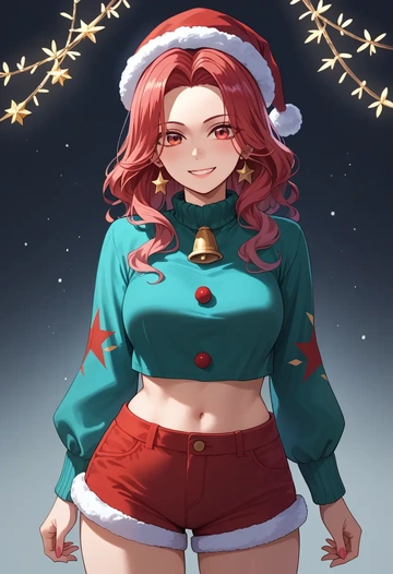 touhou,kurokoma_saki,Christmas,red velvet shorts  - AI generated anime art