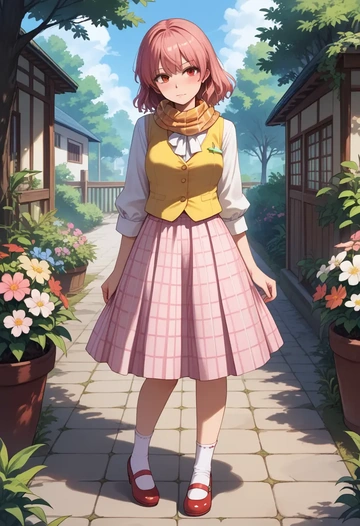 touhou,kurokoma_saki,spring,student uniform,vest  - AI generated anime art