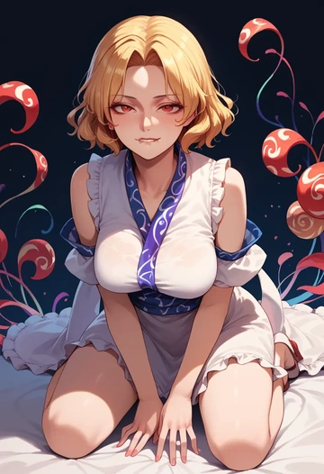 touhou,kurokoma_saki,abstract art blouse,dolphin shorts  - AI generated anime art