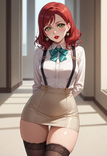 love_live!,kurosawa_dia,secretary,stockings  - AI generated anime art