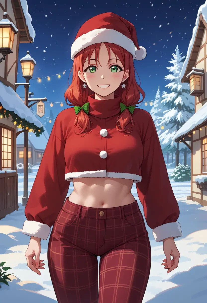 love_live!,kurosawa_dia,Christmas,plaid trousers  - 