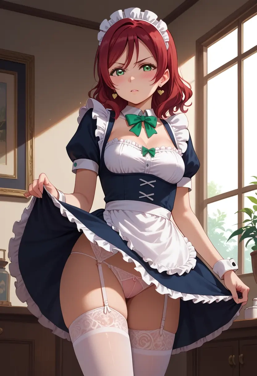 love_live!,kurosawa_ruby,maid, sexy, stockings,panties  - 