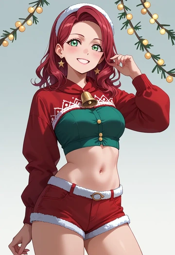 love_live!,kurosawa_ruby,Christmas,red velvet shorts  - AI generated anime art