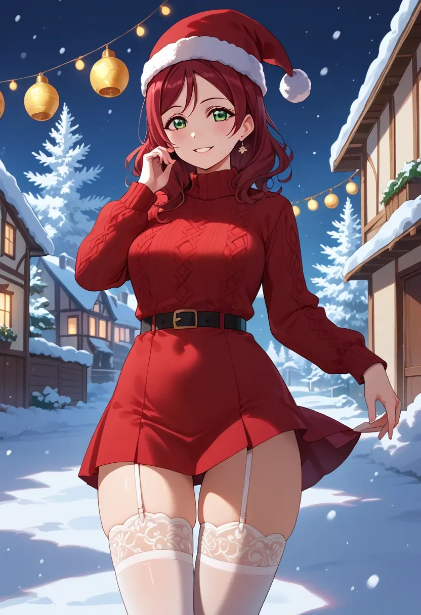 love_live!,kurosawa_ruby,sweater,stockings,Thigh garters  - 