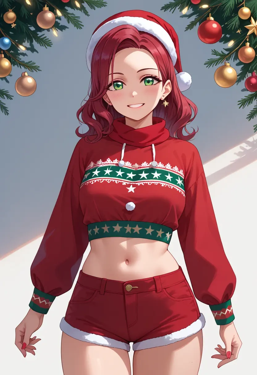 love_live!,kurosawa_ruby,Christmas,red velvet shorts  - 