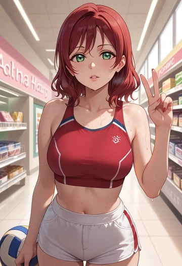 love_live!,kurosawa_ruby,volleyball uniform  - AI generated anime art