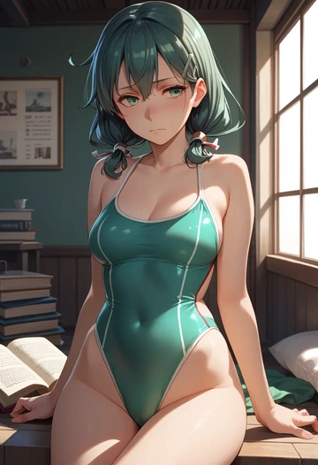 kantai_collection,kuroshio_(kancolle),swimsuit,sexy  - AI generated anime art