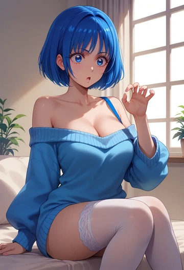 precure,kurumi_erika,off-shoulder,sweater  - AI generated anime art