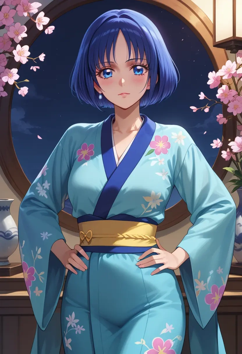 precure,kurumi_erika,kimono,silk,wide-leg trousers  - 