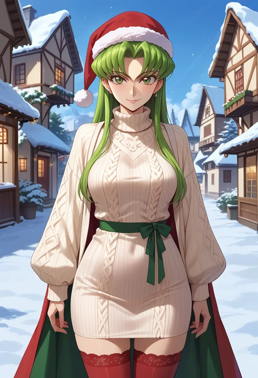 code_geass,kururugi_suzaku,Christmas,sweater dress,stockings  - 