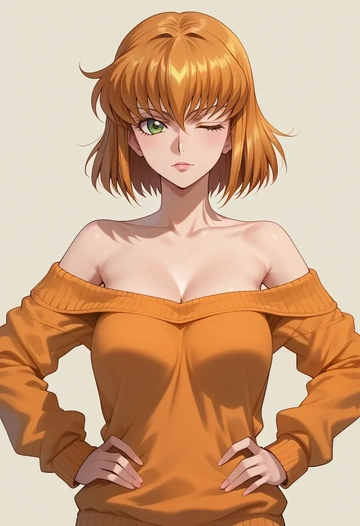 code_geass,kururugi_suzaku,orange,sweater  - AI generated anime art