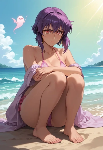 ghost_in_the_shell,kusanagi_motoko,bikini  - AI generated anime art