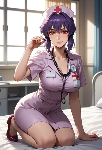 ghost_in_the_shell,kusanagi_motoko,nurse  - AI generated anime art