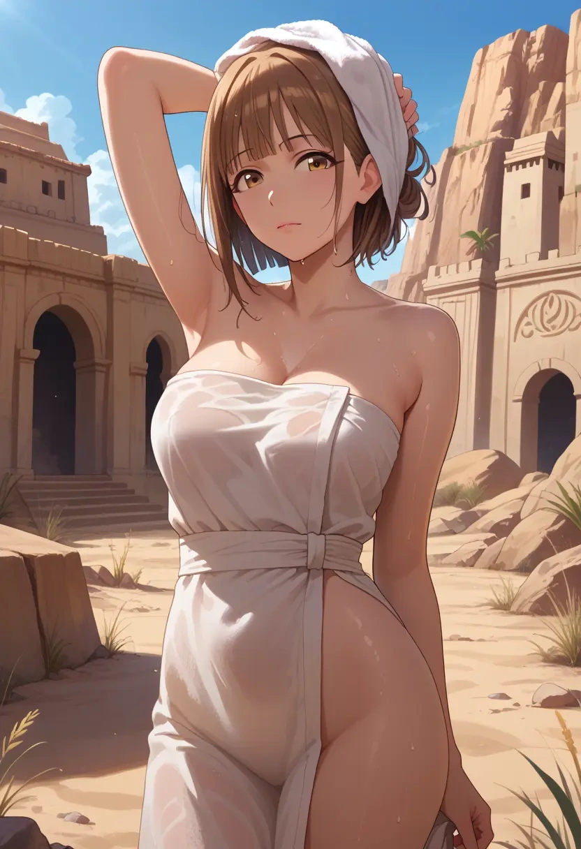 idolmaster,kuwayama_chiyuki,towel,sexy  - 