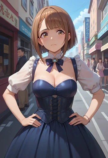 idolmaster,kuwayama_chiyuki,corset,bustier,long tulle skirt  - AI generated anime art