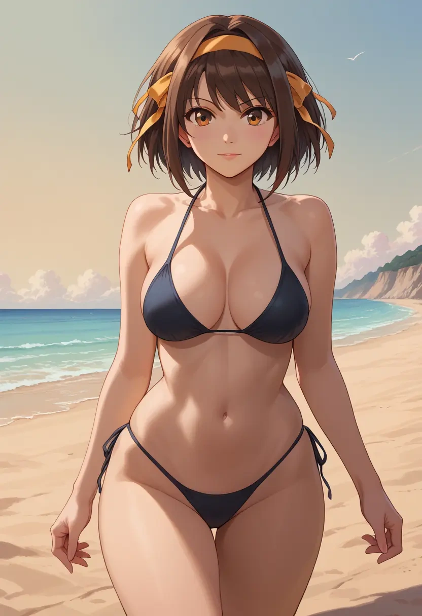 suzumiya_haruhi_no_yuuutsu,kyonko,black bikini  - 