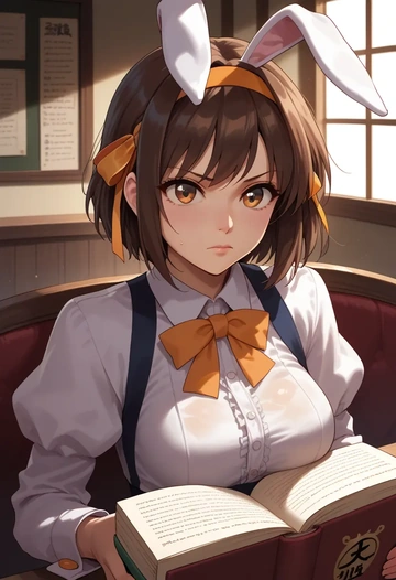 suzumiya_haruhi_no_yuuutsu,kyonko,bunny girl, sexy  - AI generated anime art