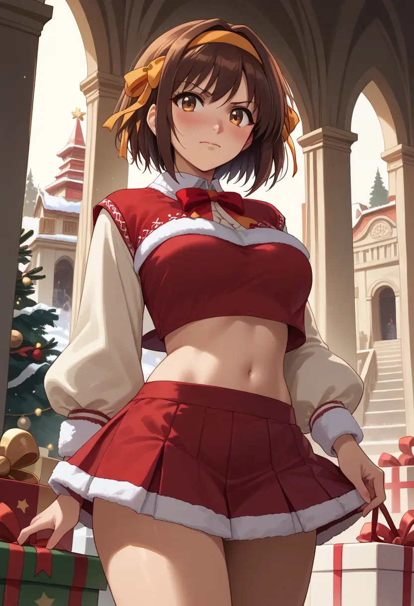 suzumiya_haruhi_no_yuuutsu,kyonko,Christmas,skirt  - 