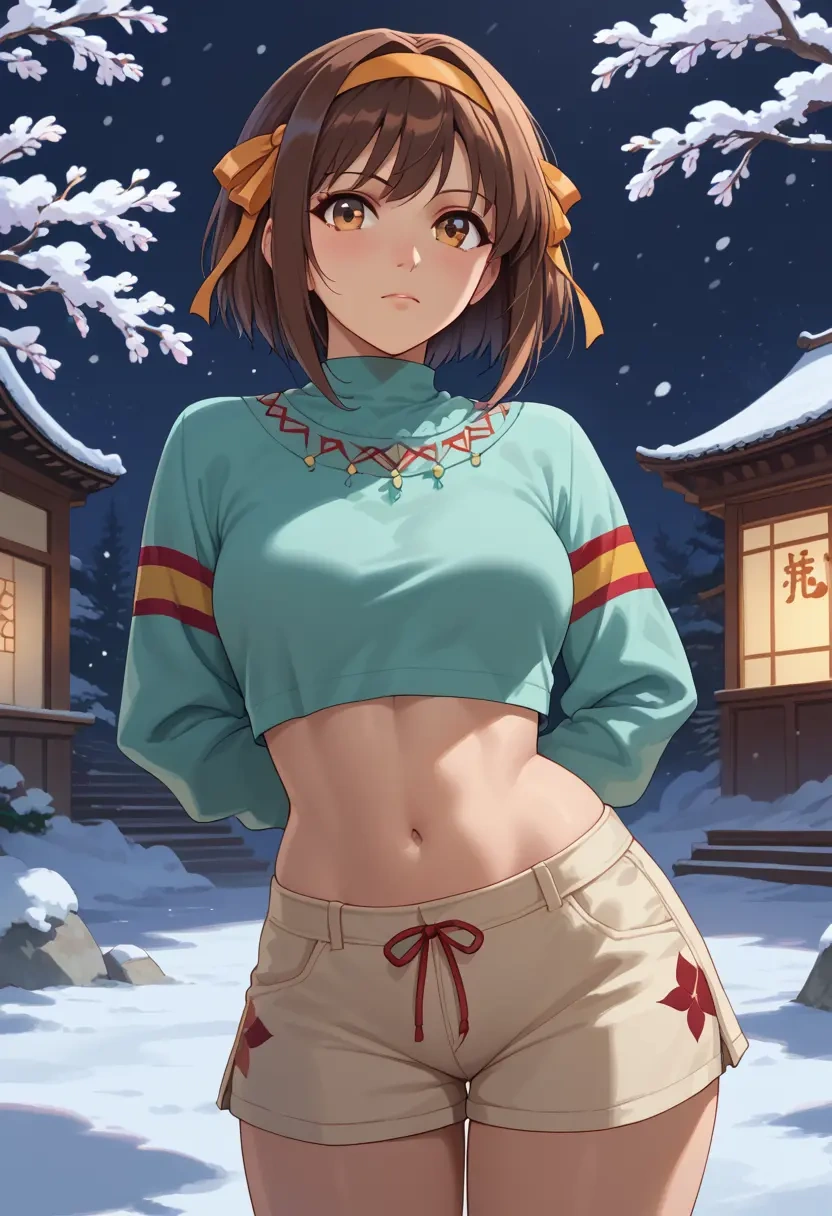 suzumiya_haruhi_no_yuuutsu,kyonko,red velvet shorts  - 