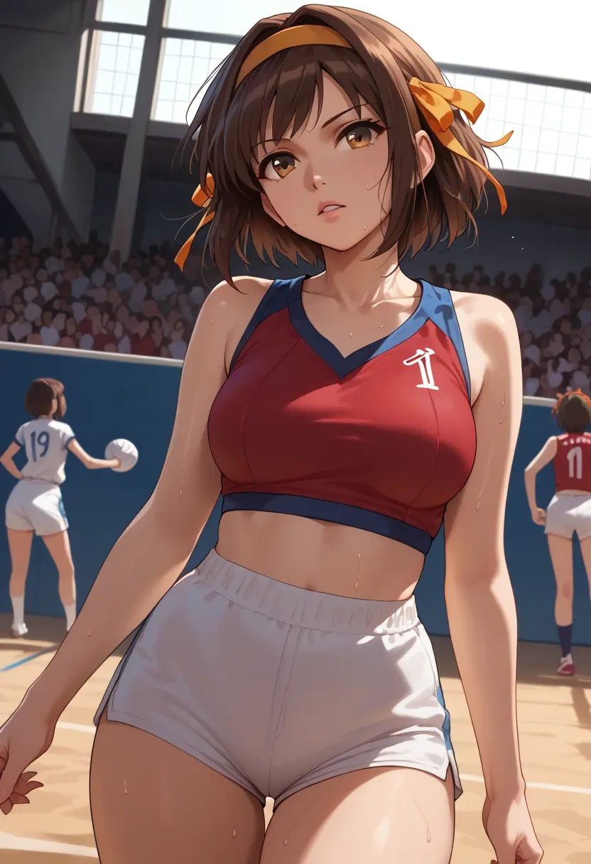 suzumiya_haruhi_no_yuuutsu,kyonko,volleyball uniform  - 