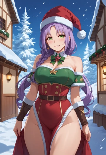 princess_connect!,kyouka_(princess_connect!),Christmas,dress  - AI generated anime art