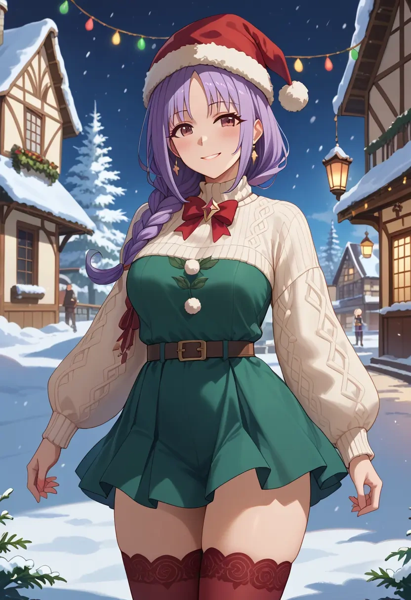 princess_connect!,kyouka_(princess_connect!),Christmas,sweater dress,stockings  - 