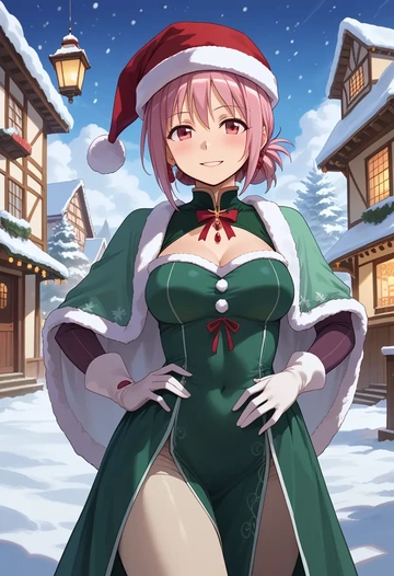 mahou_shoujo_madoka_magica,kyubey,Christmas,dress  - AI generated anime art