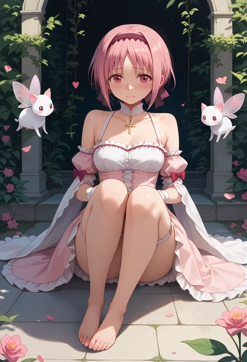 mahou_shoujo_madoka_magica,kyubey,silk slip dress  - 