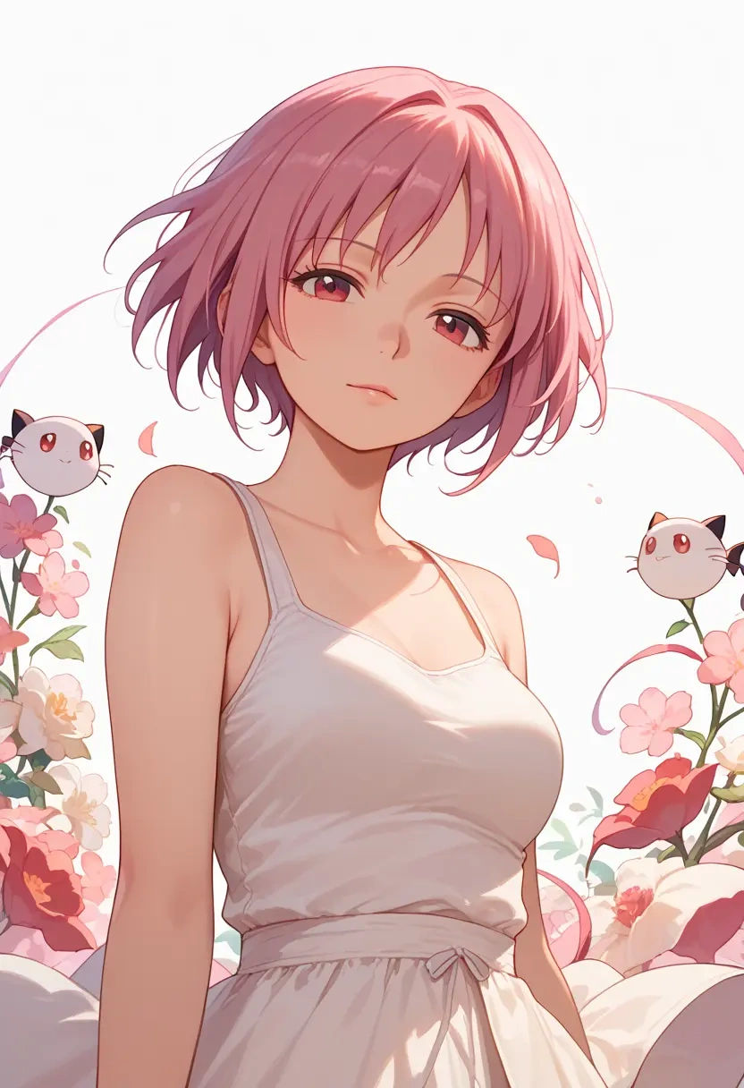 mahou_shoujo_madoka_magica,kyubey,abstract print tank,dolphin shorts  - 