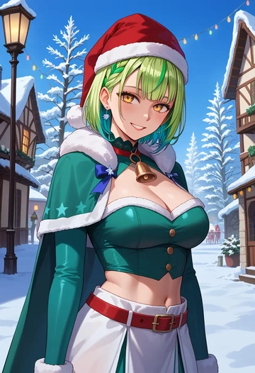 hololive,la+_darknesss_(1st_costume),Christmas,dress  - AI generated anime art